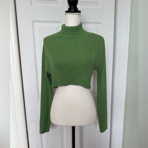Y2K/90s Caslon Knitted Green Cropped Top